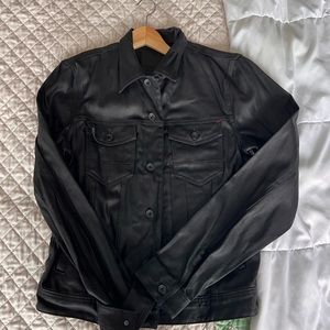 GUESS LEATHER LIKE DENIM JACKET Size Medium (Never washed)